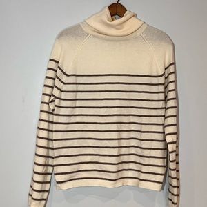 Cremieux Turtleneck Striped Long Sleeve Womens Top Size XS